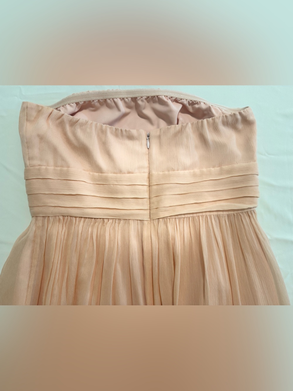 J. Crew 100% Silk Dress Peach Strapless Lined Size 6 - Picture 11 of 14